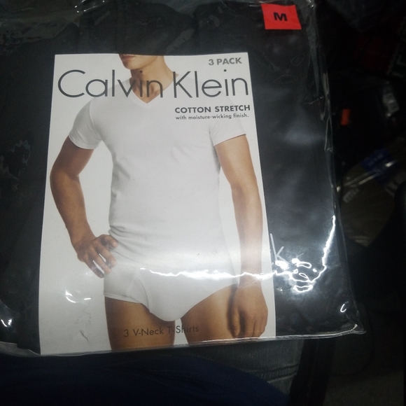 Calvin Klein Men's Short Sleeve 3 PACK Black V - Picture 4 of 4